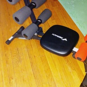 Adjustable Workout Bench with Black and Red Accents
